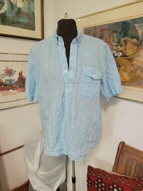 Calvin Klein Blue Striped Shirt Size M